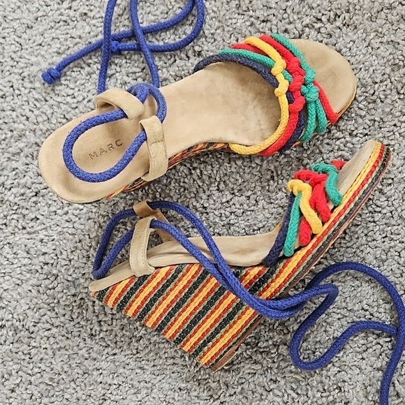 Marc Jacobs rope multicolor wedge sandals size 36/6 - Picture 4 of 11